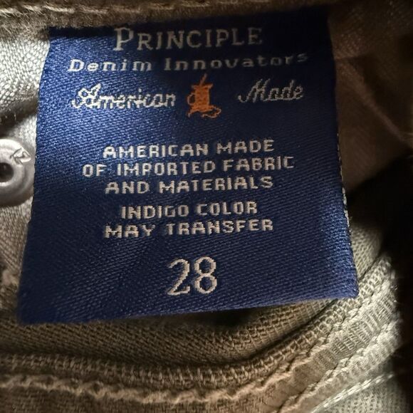 Principle Jeans 28 Mid Rise Skinny Dreamer Olive Green $166 MSRP - Picture 11 of 12